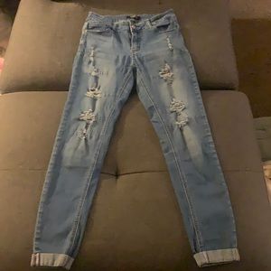 Blue low waisted jeans